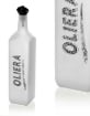 OLIERA IN VETRO SATINATO DA 1000 ML - 32 CM CON COMODO TAPPO DOSATORE E SCRITTA MODERNA 