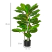 PIANTA VERDE ARTIFICIALE DA 95 CM E 33 FOGLIE CON VASO NERO Ø15X13 CM, IN PEVA, PE E CEMENTO