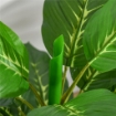 PIANTA VERDE ARTIFICIALE DA 95 CM E 33 FOGLIE CON VASO NERO Ø15X13 CM, IN PEVA, PE E CEMENTO