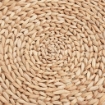 POUF CONTENITORE TONDO CON RIVESTIMENTO RATTAN LEPIRONIA SGABELLO POGGIAPIEDI 43X43CM KHAKI