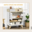 MOBILETTO MULTIUSO CON PIEDINI E ANTE  60X30X78CM  IN LEGNO BIANCO E BEIGE