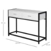 TAVOLO CONSOLLE PER INGRESSO CON 2 CASSETTI IN LEGNO BIANCO E METALLO NERO