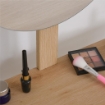 TAVOLO DA TRUCCO CON SPECCHIO TONDO E CASSETTO CON DECORAZIONE JUNGLE BIANCO E ROVERE