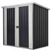 CASETTA DA GIARDINO IN ACCIAIO CON DOPPIA PORTA 147 X 86 X 134 CM NERO E BIANCO