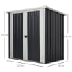 CASETTA DA GIARDINO IN ACCIAIO CON DOPPIA PORTA 147 X 86 X 134 CM NERO E BIANCO