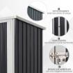 CASETTA DA GIARDINO IN ACCIAIO CON DOPPIA PORTA 147 X 86 X 134 CM NERO E BIANCO