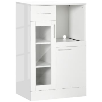 CREDENZA MODERNA CON ARMADIETTI E CASSETTO IN LEGNO 60X40X95CM BIANCO 