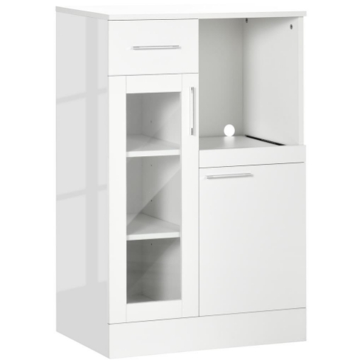 CREDENZA MODERNA CON ARMADIETTI E CASSETTO IN LEGNO 60X40X95CM BIANCO 