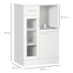CREDENZA MODERNA CON ARMADIETTI E CASSETTO IN LEGNO 60X40X95CM BIANCO 