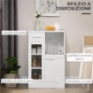 CREDENZA MODERNA CON ARMADIETTI E CASSETTO IN LEGNO 60X40X95CM BIANCO 
