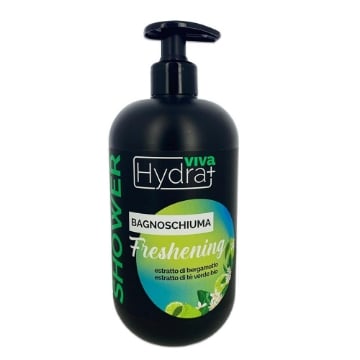 HYDRA VIVA BAGNOSCHIUMA FRESHENING 750 ML ESTRATTO BIOLOGICO BERGAMOTTO E TE VERDE CON DOSATORE 