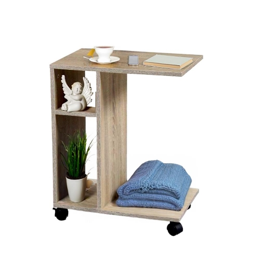 GAIA MOBILETTO CON RUOTE DA SALA 45X30XH56 CM IN COLORE ROVERE