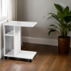GAIA MOBILETTO CON RUOTE DA SALA 45X30XH56 CM IN COLORE BIANCO