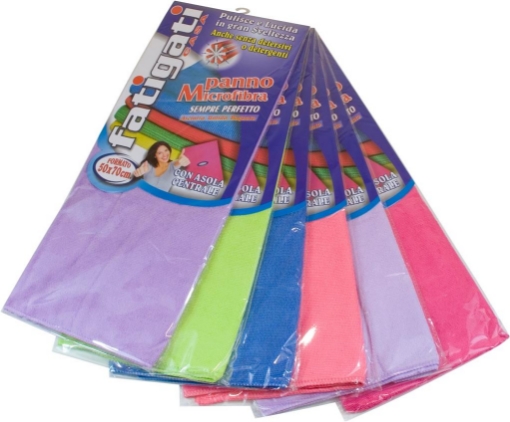 PANNO IN MICROFIBRA 50X70 CM 220 GR CON ASOLA CENTRALE IN COLORE ASSORTITO