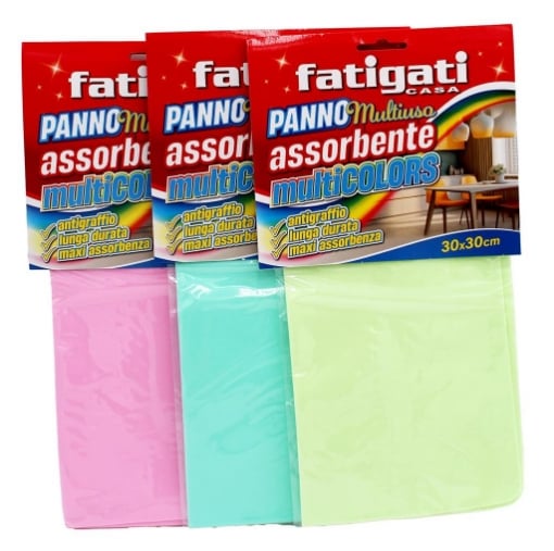 PANNO ASSORBENTE MULTIUSO 30X30 CM ANTIGRAFFIO IN COLORE ASSORTITO