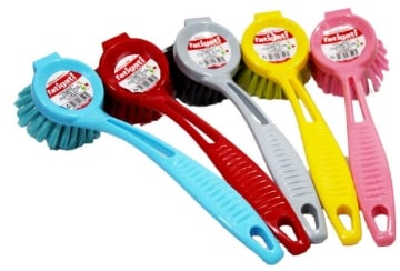 SPAZZOLA LAVAPIATTI CON MANICO IN PLASTICA IN COLORE ASSORTITO