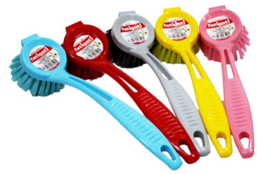 SPAZZOLA LAVAPIATTI CON MANICO IN PLASTICA IN COLORE ASSORTITO