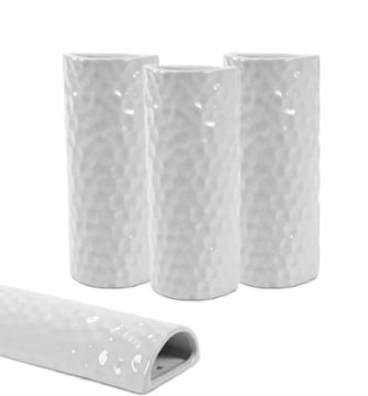 SET 3 EVAPORATORI DA TERMOSIFONE EFFETTO MARTELLATO IN CERAMICA DA 20 CM COLORE BIANCO 