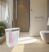 SET ARIANNA PORTABIANCHERIA 50 LT + CESTA PORTA BIANCHERIA 35 LT+ PORTASCOPINO PER BAGNO COLORE BIANCO