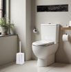 SET ARIANNA PORTABIANCHERIA 50 LT + CESTA PORTA BIANCHERIA 35 LT+ PORTASCOPINO PER BAGNO COLORE BIANCO