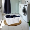 SET ARIANNA PORTABIANCHERIA 50 LT + CESTA PORTA BIANCHERIA 35 LT+ PORTASCOPINO PER BAGNO COLORE BIANCO