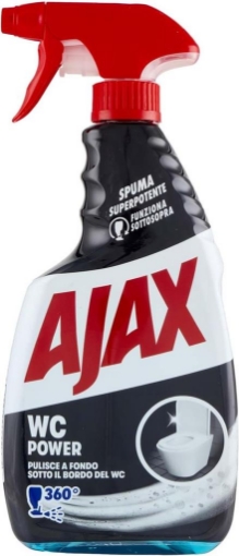 AJAX DETERGENTE WC POWER SPRAY 600 ML WC POWER PULISCE A FONDO SOTTO IL BORDO DEL WC FUNZIONA SOTTOSOPRA OKX