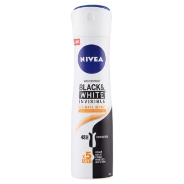 NIVEA DEODORANTE SPRAY BLACK&WHITE INVISIBLE ULTIMATE IMPACT 48H DI PROTEZIONE - 150 ML OKX