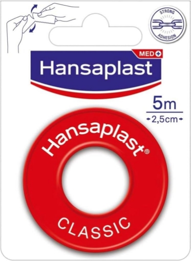 HANSAPLAST CEROTTO SU ROCCHETTO ROTOLO PER IL FISSAGGIO DI BENDE E COMPRESSE MEDICAZIONE IN TESSUTO 1 PZ DA 5M X 2.5 CM