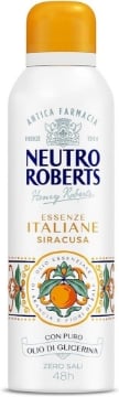 NEUTRO ROBERTS DEODORANTE SPRAY SIRACUSA SENZA SALI DI ALLUMINIO ARANCIA E FIORI DI SALE 200 ML 48H OKX