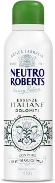 NEUTRO ROBERTS DEODORANTE SPRAY DOLOMITI SENZA SALI DI ALLUMINIO MAGNOLIA E MUSCHIO BIANCO OLIO DI GLICERINA 200 ML 48H OKX