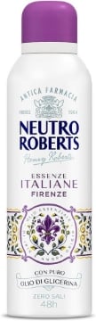 NEUTRO ROBERTS DEODORANTE SPRAY FIRENZE SENZA SALI DI ALLUMINIO IRIS E AMBRA GRIGIA UOMO 200 ML 48H OKX
