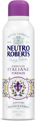 NEUTRO ROBERTS DEODORANTE SPRAY FIRENZE SENZA SALI DI ALLUMINIO IRIS E AMBRA GRIGIA UOMO 200 ML 48H OKX