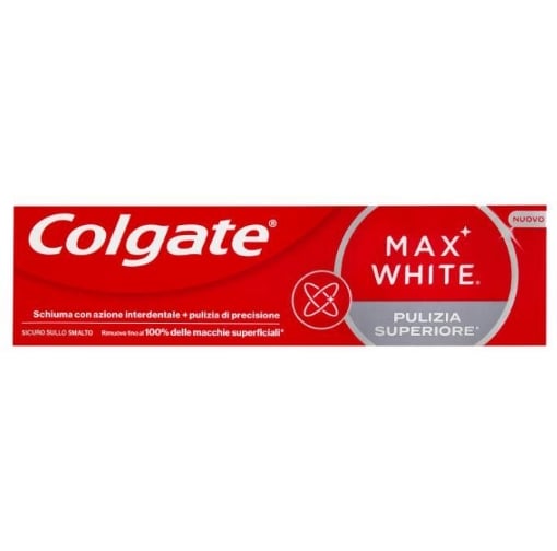 COLGATE DENTIFRICIO SBIANCANTE MAX WHITE PULIZIA SUPERIORE 75 ML OKX