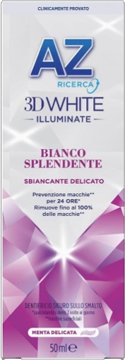 AZ DENTIFRICIO 3D WHITE ILLUMINATE BIANCO SBIANCANTE RIMUOVE FINO AL 100% DELLE MACCHIE SUPERFICIALI 50 ML MENTA OKX