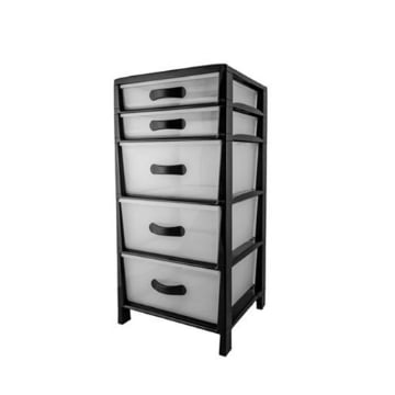 CASSETTIERA FUTURA 3+2 CASSETTI 40X38XH82 NERA CON PIEDINI