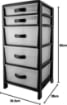 CASSETTIERA FUTURA 3+2 CASSETTI 40X38XH82 NERA CON PIEDINI