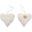 APPENDINO A FORMA DI CUORE 1 PZ IN COTONE CON BOTTONE DECORATIVO  COLORI ASSORTITI 8H CM