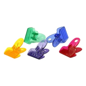 CLIPS DA CUCINA 5 PZ IN PLASTICA TRASPARENTE CON MOLLA COLORI ASSORTITI 5H CM