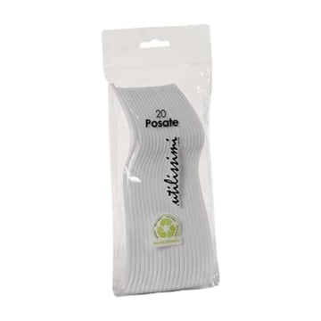 FORCHETTE RIUTILIZZABILI COLORE BIANCO 20 PEZZI 19CM 