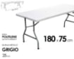 MAURY'S TAVOLO PICNIC RETTANGOLARE PIEGHEVOLE CAMPING 180 X 45 X H 74 CM 