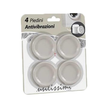 SET 4 PIEDINI ANTIVIBRAZIONI MULTIUSO IN PLASTICA 3 COLORI ASSORTITI 6HX2 CM