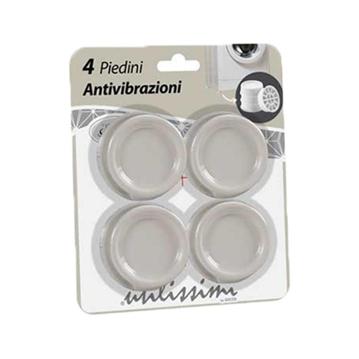 SET 4 PIEDINI ANTIVIBRAZIONI MULTIUSO IN PLASTICA 3 COLORI ASSORTITI 6HX2 CM