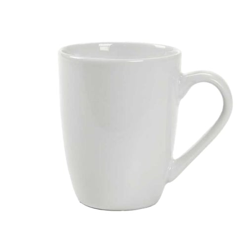TAZZA MUG 1 PZ IN CERAMICA BIANCA DESIGN SEMPLICE DA CUCINA CON MANICO AMPIO 300 ML