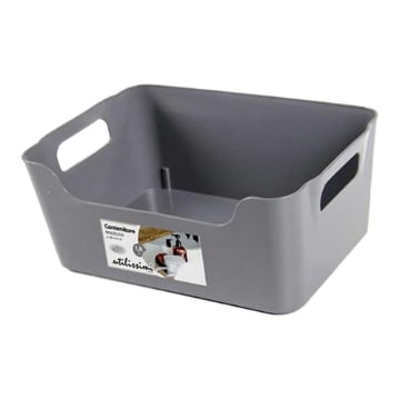 ORGANIZER CONTENITORE MULTIUSO SEMPLICE CON MANICI IN PLASTICA 3 COLORI ASSORTITI 20HX14X8 CM 1800 ML