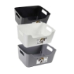 ORGANIZER CONTENITORE MULTIUSO SEMPLICE CON MANICI IN PLASTICA 3 COLORI ASSORTITI 20HX14X8 CM 1800 ML