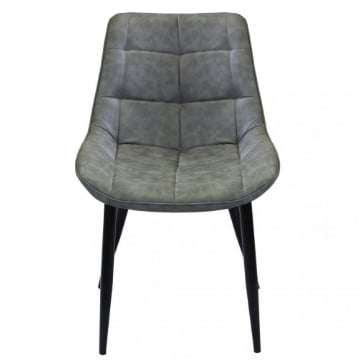 POLTRONA WINONA IN ECOPELLE CON STRUTTURA IN METALLO 59 X 51 X 82 CM GRIGIO OKX