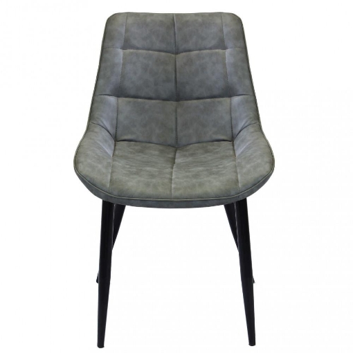 POLTRONA WINONA IN ECOPELLE CON STRUTTURA IN METALLO 59 X 51 X 82 CM GRIGIO OKX