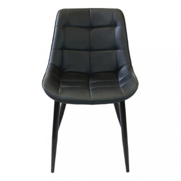 POLTRONA WINONA IN ECOPELLE CON STRUTTURA IN METALLO 59 X 51 X 82 CM NERO OKX