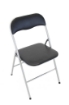 SEDIA PIEGHEVOLE SLIM NERA OPACA IN METALLO CON IMBOTTITURA 79HX45X44 CM OKX