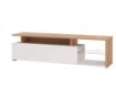 MOBILE PORTA TV IN LEGNO TRUCIOLARE BILAMINATO COLORE ROVERE CHIARO E BIANCO LUCIDO CM 170 X 41,5 X 46,5 H OKX